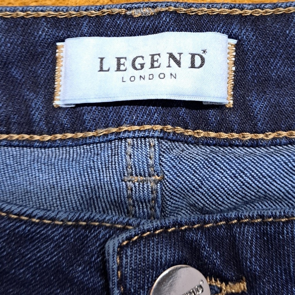 Legend London Slim Fit Jeans Mens 34x32 Dark Wash Blue Excellent Stretch Denim - Picture 3 of 12